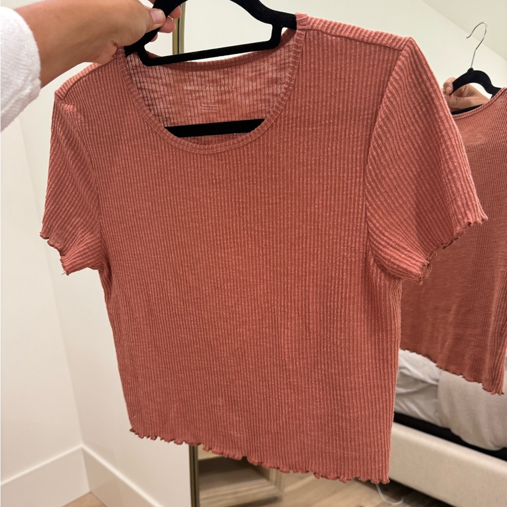 Ribbed cropped AE tee